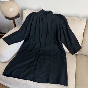 Vintage Abercorbie & Fitch Jacket Large/XL Silk Trench Button Up Minimalist 90s